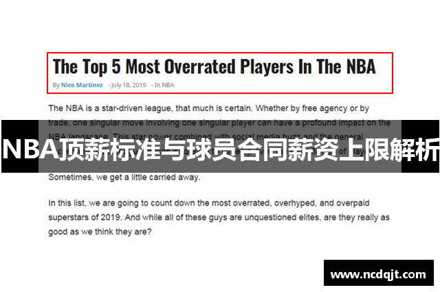 NBA顶薪标准与球员合同薪资上限解析